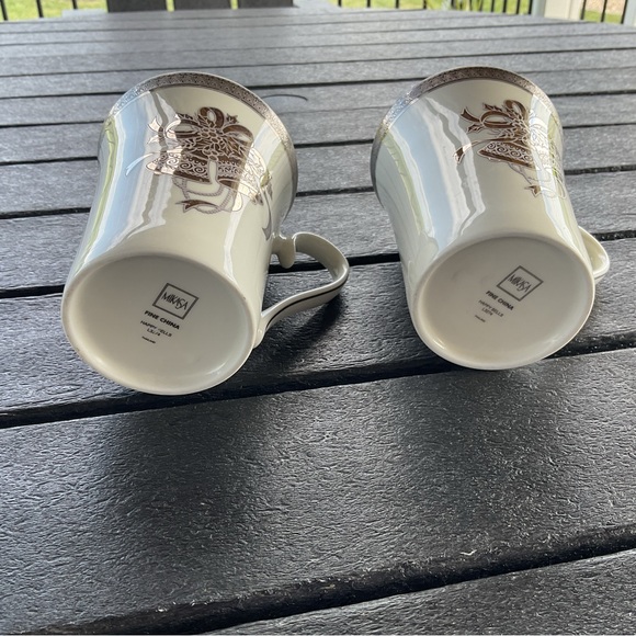 Vintage Mikasa “Happy Bells” Silver & Black Christmas Two Cups Fine China L3274 - Picture 3 of 7